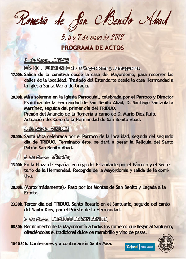 Programa de Actos de la Romería 2012